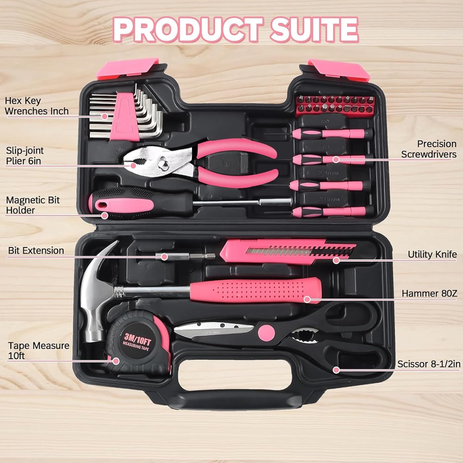 Kit de Herramientas Rosa de 39 - Power Tools Catalogue reseña y precio